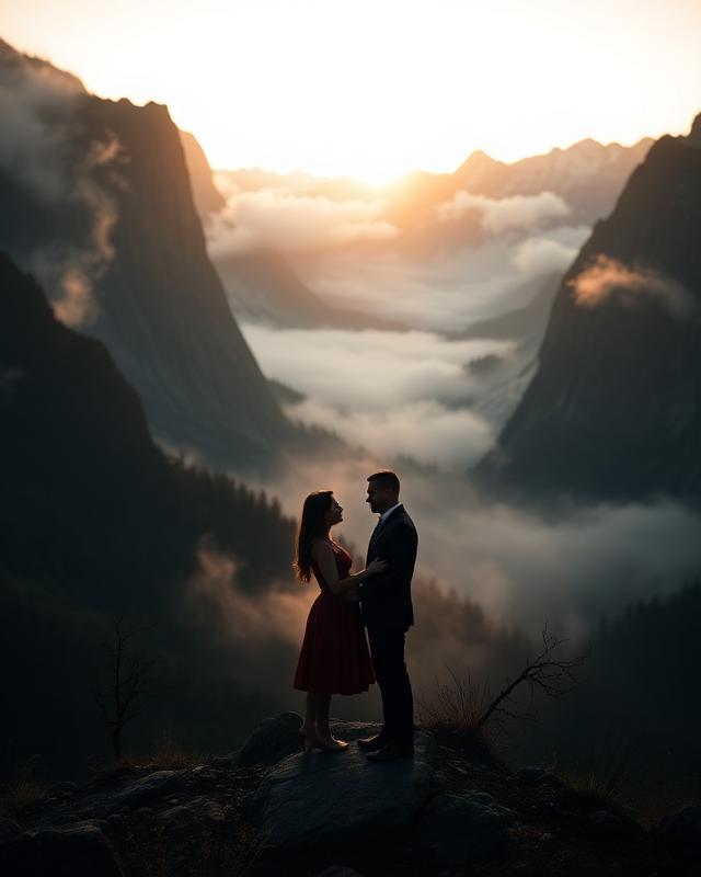 Pre-wedding mountain shoot